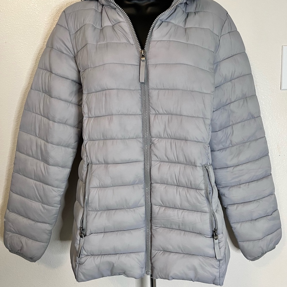Women's Gray Compactable Puffer Jacket